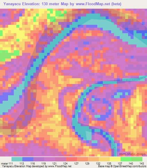 Yanayacu,Peru Elevation Map