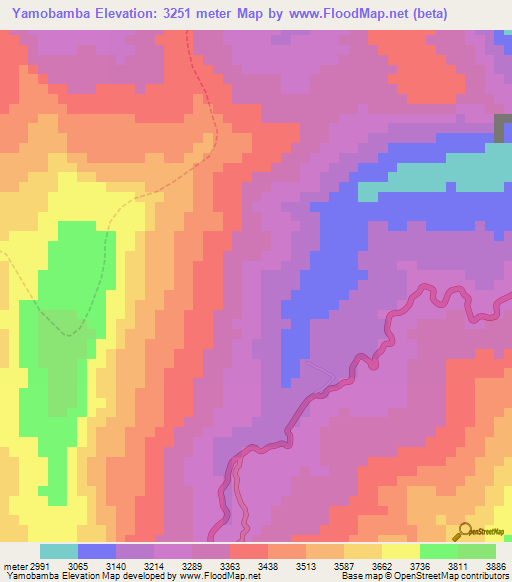 Yamobamba,Peru Elevation Map