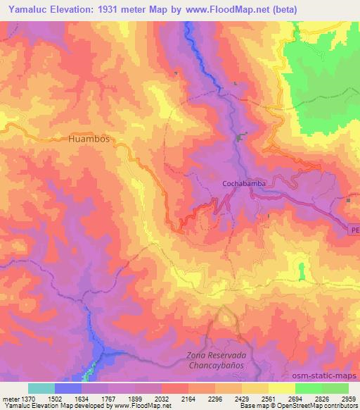 Yamaluc,Peru Elevation Map