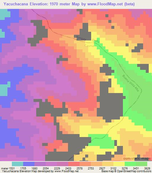 Yacuchacana,Peru Elevation Map