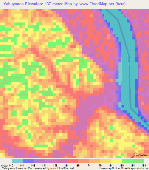 Yabuyanos,Peru Elevation Map