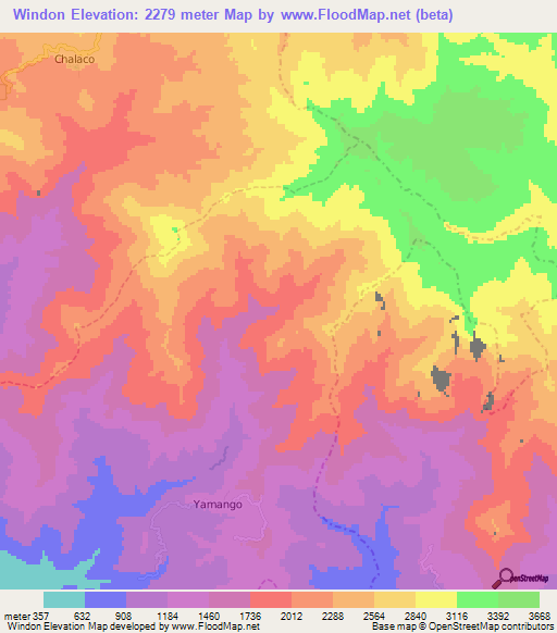 Windon,Peru Elevation Map