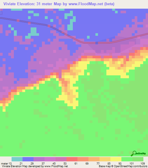 Viviate,Peru Elevation Map
