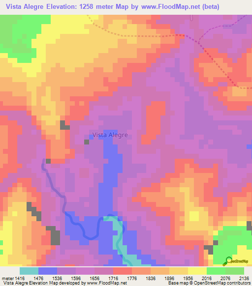 Vista Alegre,Peru Elevation Map