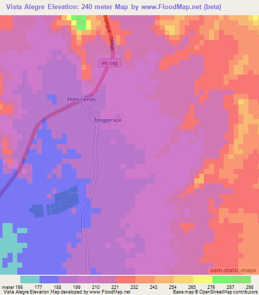 Vista Alegre,Peru Elevation Map