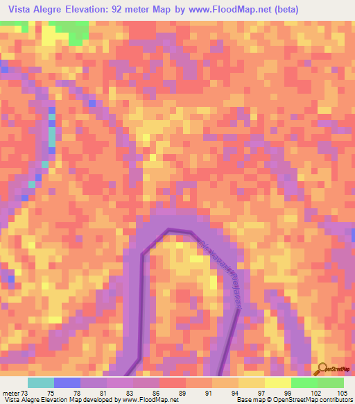 Vista Alegre,Peru Elevation Map