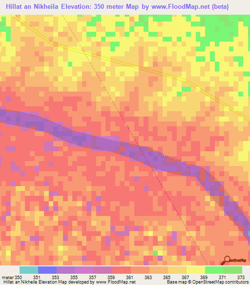 Hillat an Nikheila,Sudan Elevation Map