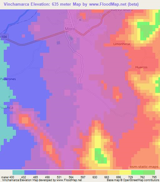 Vinchamarca,Peru Elevation Map