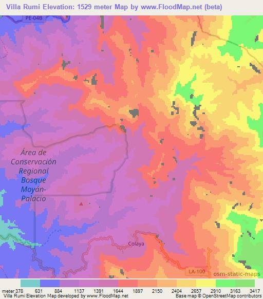 Villa Rumi,Peru Elevation Map