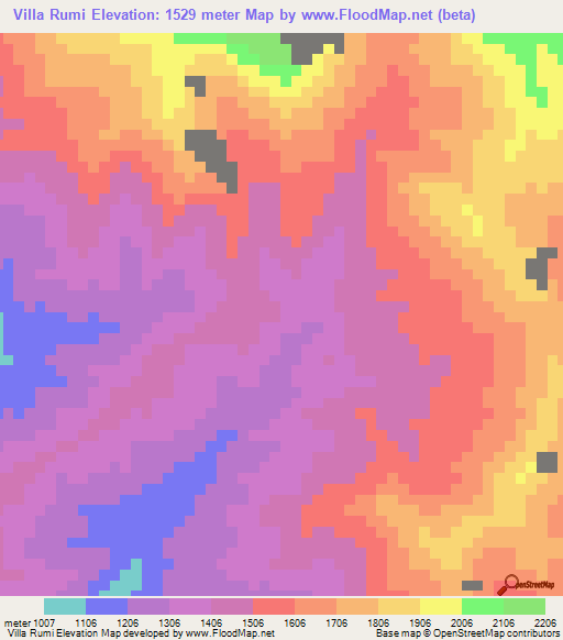 Villa Rumi,Peru Elevation Map