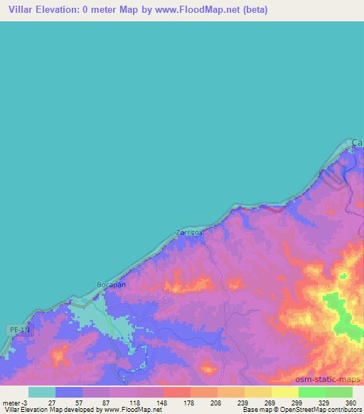 Villar,Peru Elevation Map