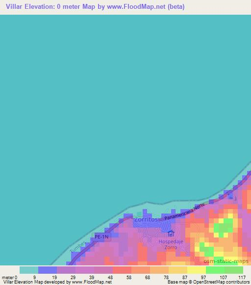 Villar,Peru Elevation Map