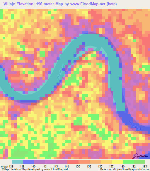 Villaje,Peru Elevation Map