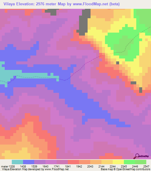 Vilaya,Peru Elevation Map