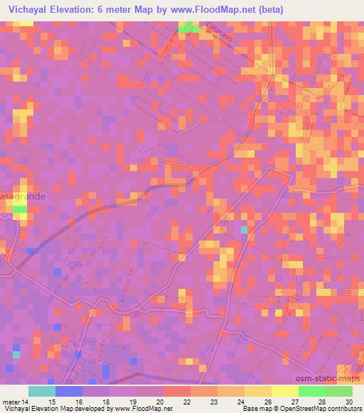 Vichayal,Peru Elevation Map