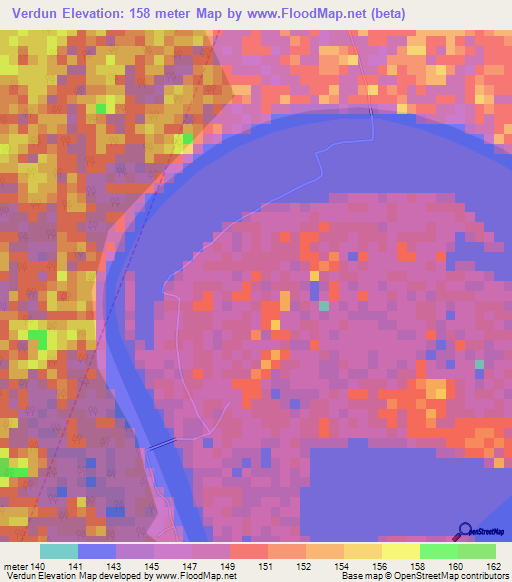 Verdun,Peru Elevation Map