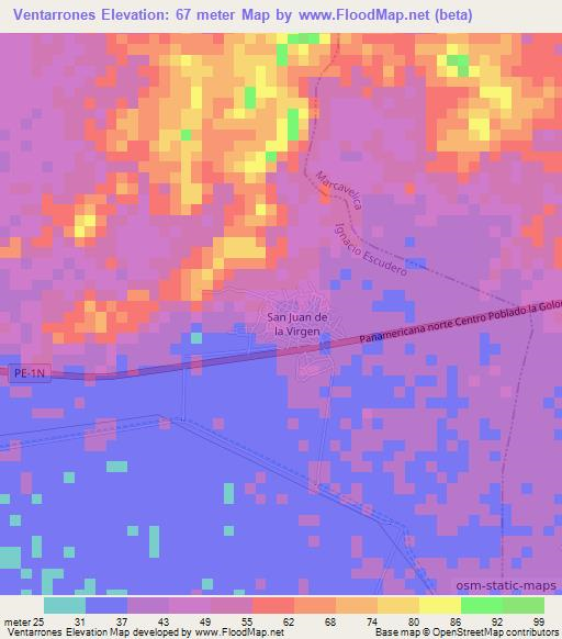 Ventarrones,Peru Elevation Map