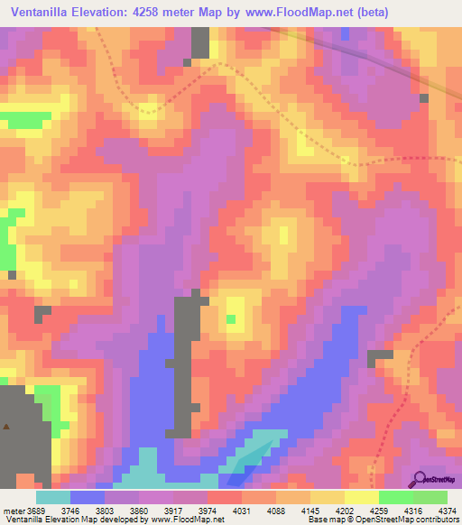Ventanilla,Peru Elevation Map