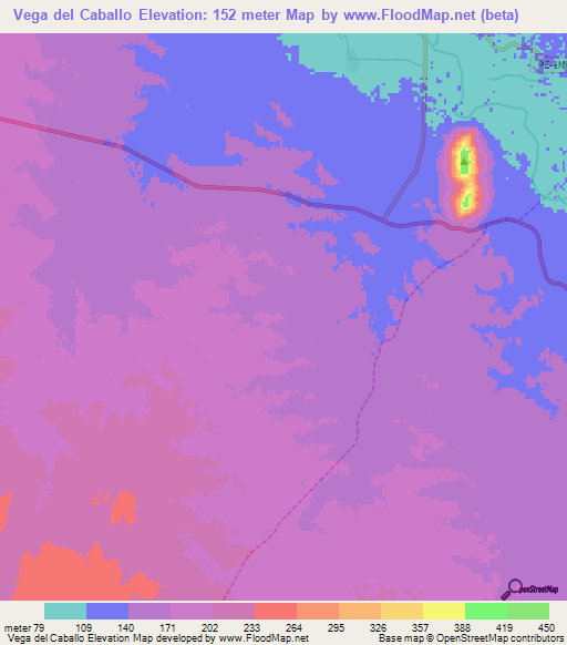 Vega del Caballo,Peru Elevation Map