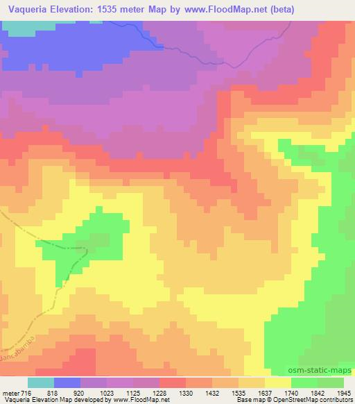 Vaqueria,Peru Elevation Map