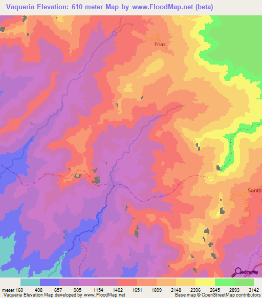 Vaqueria,Peru Elevation Map