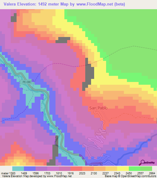 Valera,Peru Elevation Map