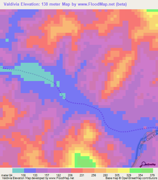 Valdivia,Peru Elevation Map