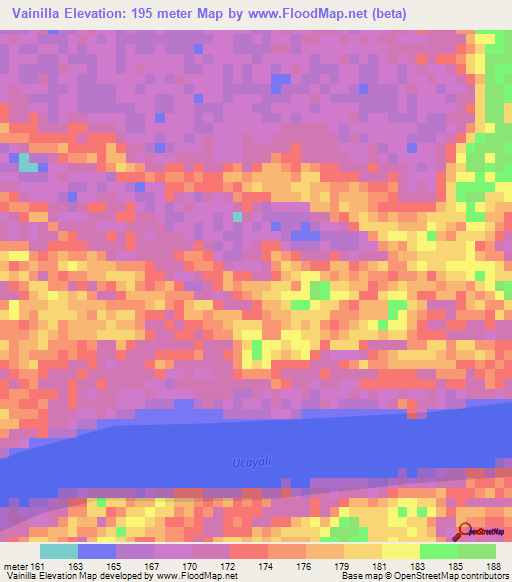 Vainilla,Peru Elevation Map