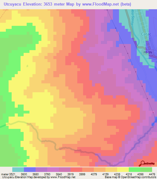 Utcuyacu,Peru Elevation Map