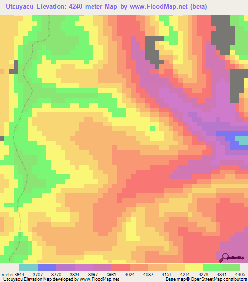 Utcuyacu,Peru Elevation Map