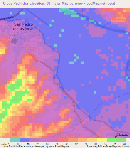 Urcos Pachicha,Peru Elevation Map