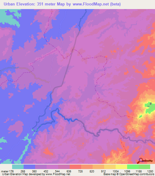 Urban,Peru Elevation Map