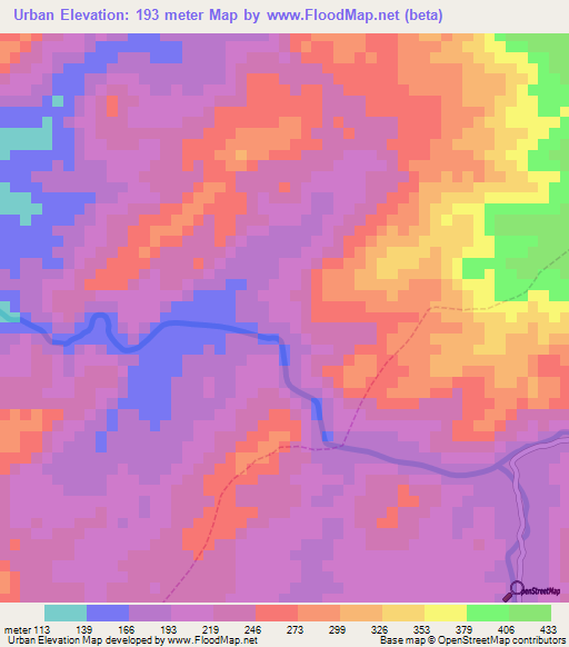 Urban,Peru Elevation Map
