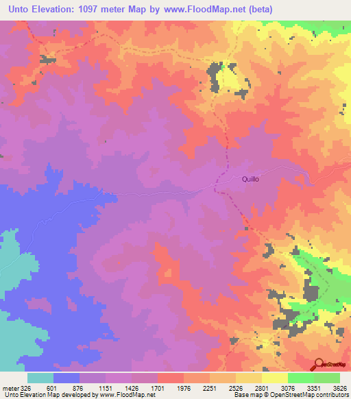 Unto,Peru Elevation Map