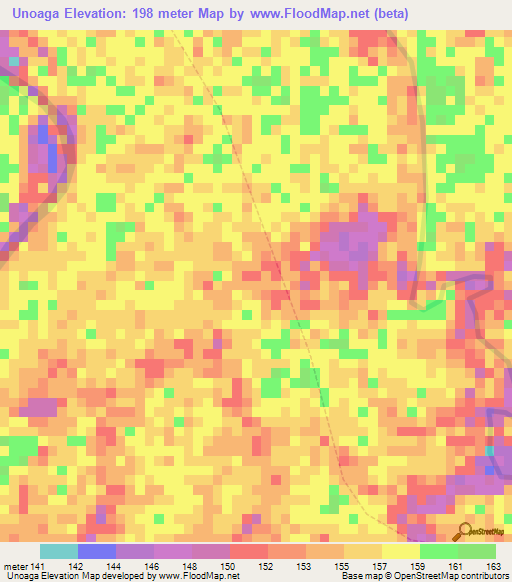 Unoaga,Peru Elevation Map
