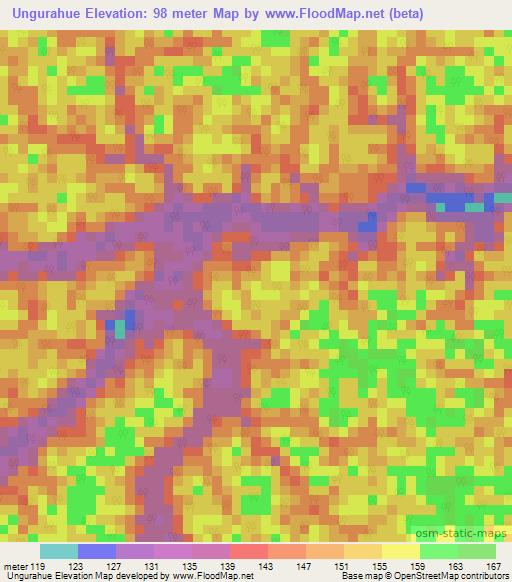Ungurahue,Peru Elevation Map