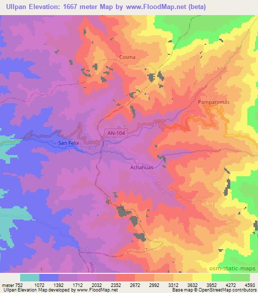 Ullpan,Peru Elevation Map