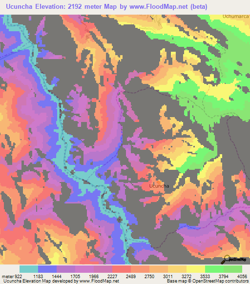 Ucuncha,Peru Elevation Map