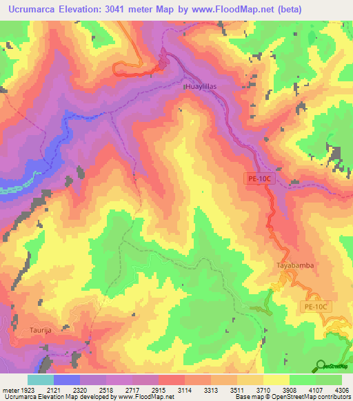 Ucrumarca,Peru Elevation Map
