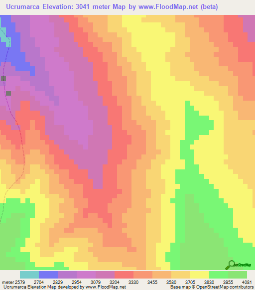 Ucrumarca,Peru Elevation Map