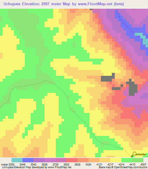 Uchupata,Peru Elevation Map