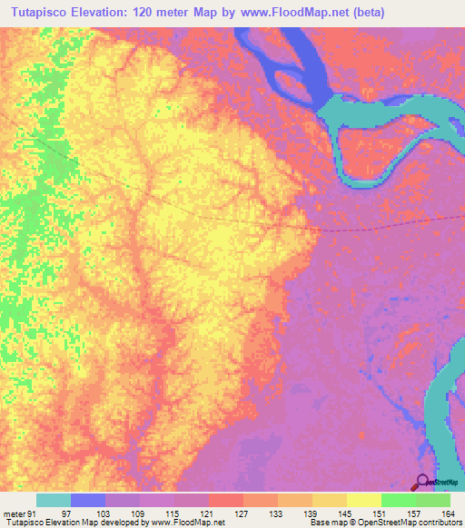 Tutapisco,Peru Elevation Map