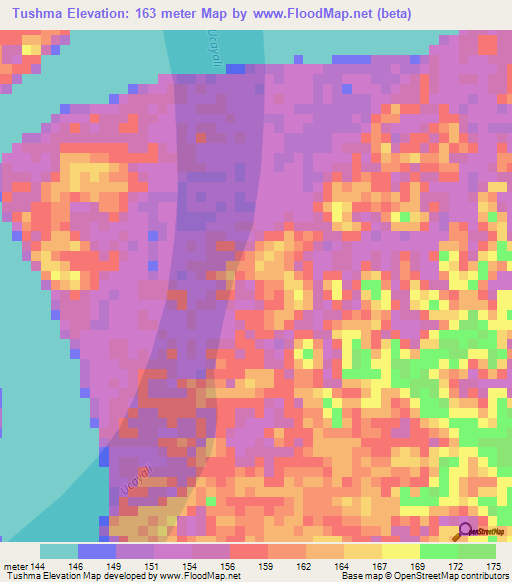 Tushma,Peru Elevation Map