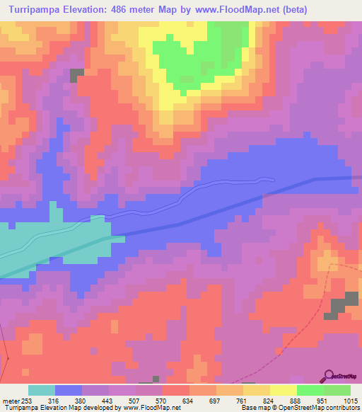Turripampa,Peru Elevation Map