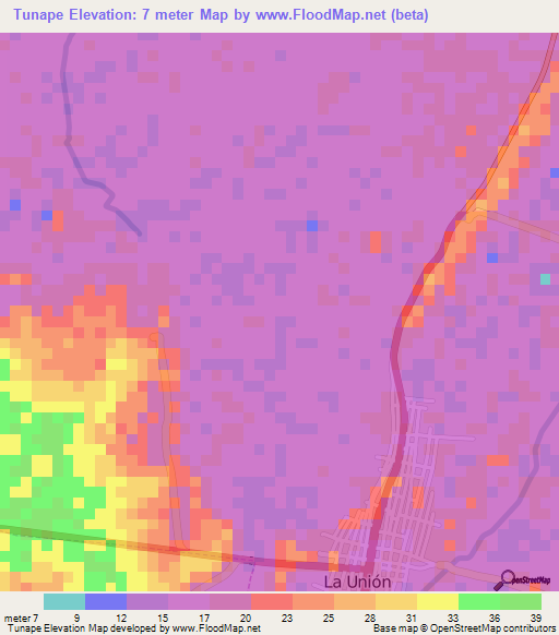 Tunape,Peru Elevation Map