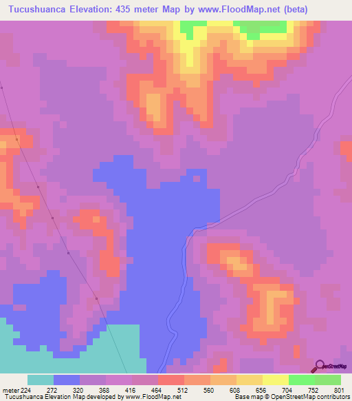 Tucushuanca,Peru Elevation Map