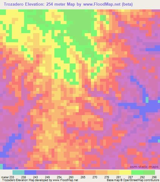 Trozadero,Peru Elevation Map