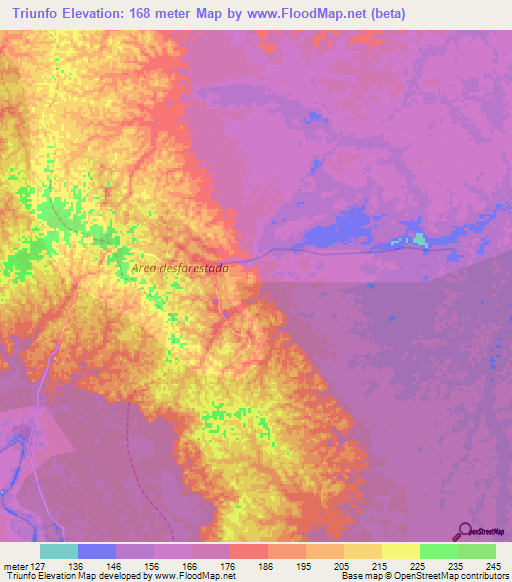Triunfo,Peru Elevation Map