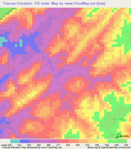 Trancas,Peru Elevation Map