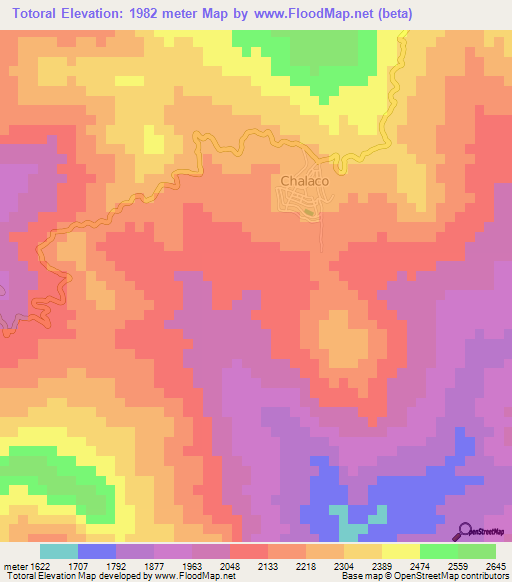 Totoral,Peru Elevation Map